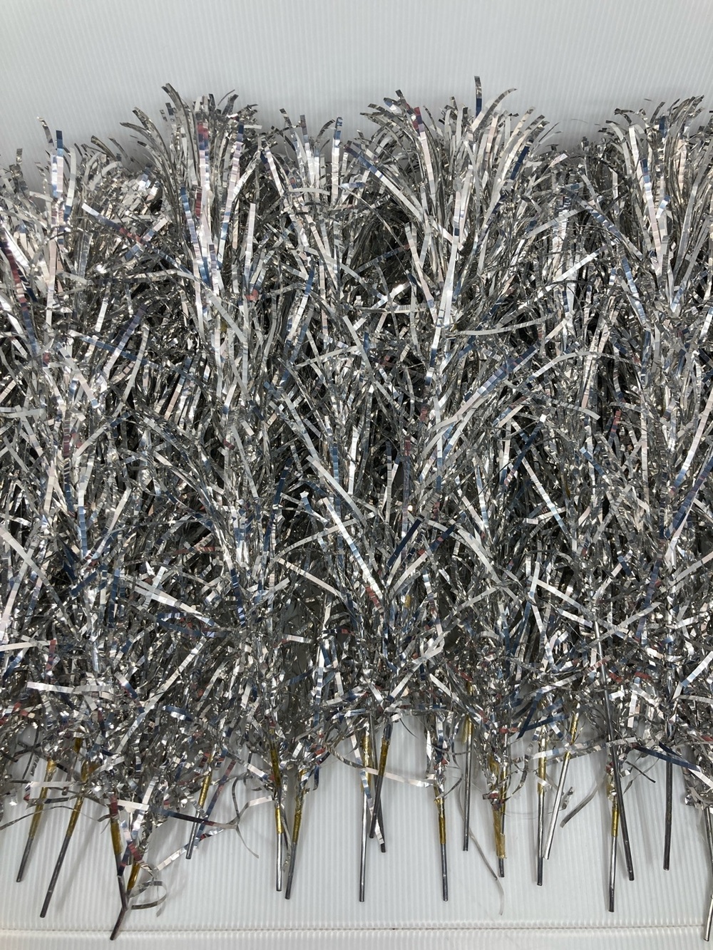 Lot of 36 Mid Century Modern Silver Tinsel Christmas Tree Replacement Branches